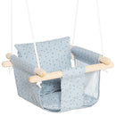 Seggiolino Altalena per Bambini 40x40x180 cm in Legno e Tessuto Grigio
