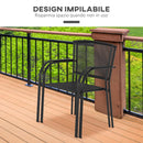 Set 2 Sedie da Giardino con Braccioli in Metallo Nero