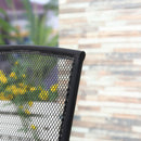 Set 2 Sedie da Giardino con Braccioli in Metallo Nero