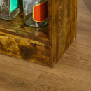 Set Bancone Bar con 2 Sgabelli Alti e Mensole Marrone Rustico