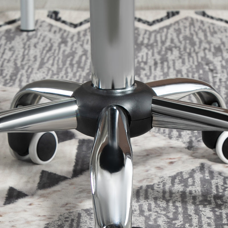 Sgabello per Estetista Altezza Regolabile Ø48x47-59A cm in Acciaio e Similpelle Nero