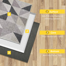 Tappeto Moderno per Interni 200x140 cm in Poliestere Effetto Vellutato Triangoli