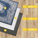 Tappeto Moderno per Interni 200x140 cm in Poliestere Effetto Vellutato Blu