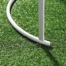 Set 2 Tavolini da Giardino in Metallo Piano Effetto Marmo Bianco