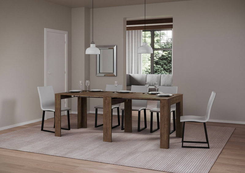 Consolle Allungabile 90x25/181 cm Pannelli in Nobilitato Narrow Noce