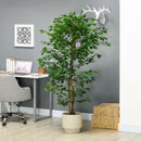 Pianta Artificiale di Ficus con Vaso per Interni ed Esterni 180 cm Verde 