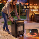 Stufa a Gas 4,2 kW 37x29x55 cm con 3 Livelli di Calore Sensore ODS e Protezione Antiribaltamento in Metallo Nera      