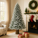 Albero di Natale Royal 210 cm Innevato Base Troco Realistica 1324 Punte Foltissimo