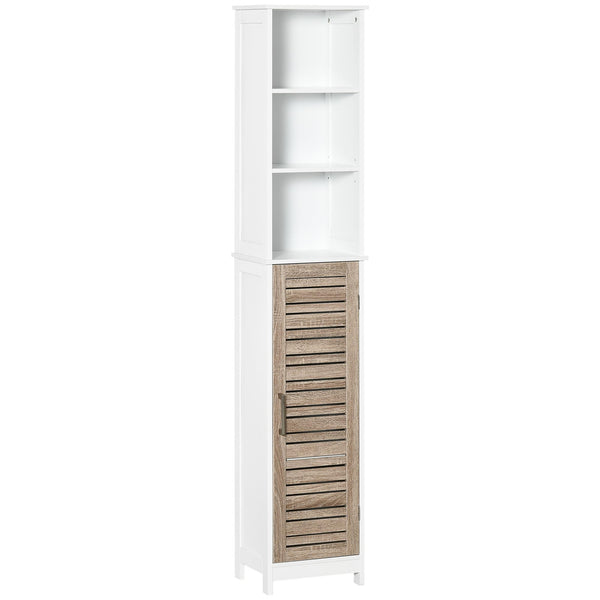 Mobile a Colonna per Bagno 3 Ripiani 1 Anta 34x30x172 cm in MDF Bianco online