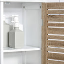 Mobile a Colonna per Bagno 3 Ripiani 1 Anta 34x30x172 cm in MDF Bianco