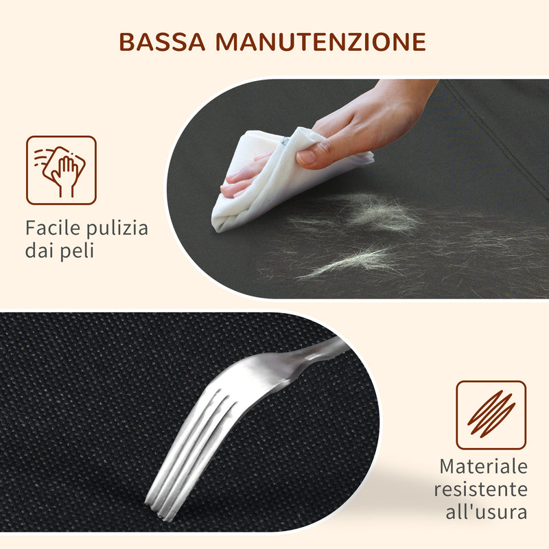 Brandina per Cani Max 30 Kg 120x80x30 cm con Cuscino Rimovibile Grigio