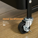 Carrello Portavivande da Cucina 3 Ripiani 51,5x32x75,6 cm con Ruote in Acciaio Nero