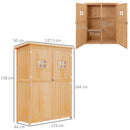 Casetta Box da Giardino 127,5x50x164 cm in Legno Naturale
