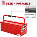Cassetta Porta Attrezzi 51x21x41 cm in Acciaio Rossa