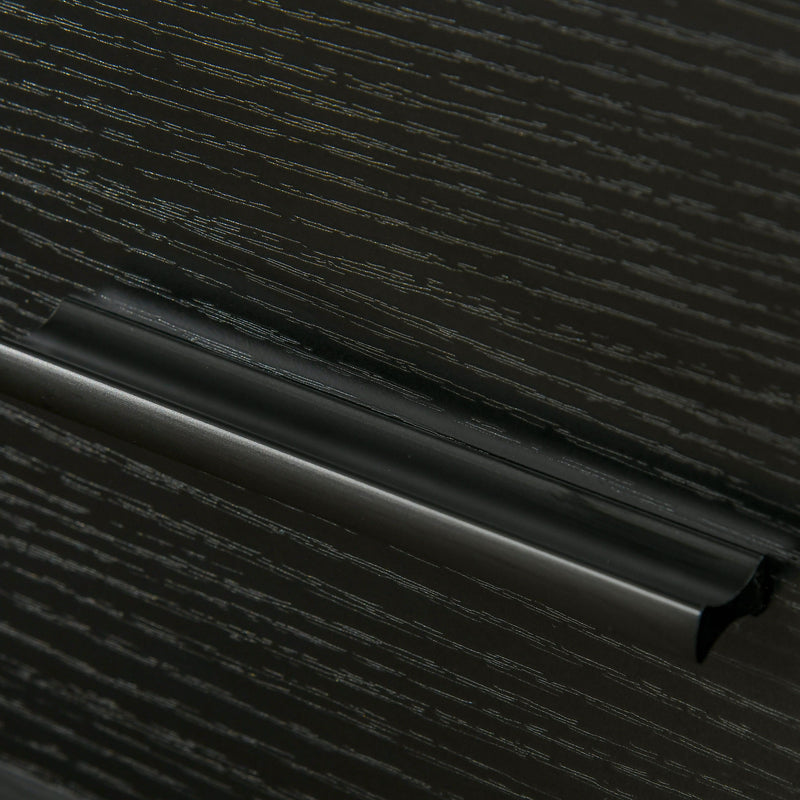 Set 2 Comodini 1 Cassetto 1 Ripiano 45x40x60 cm in Acciaio e Truciolato Nero