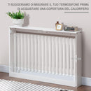 Copritermosifone a Doghe 120x18x84 cm in MDF e Acciaio Bianco