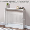 Copritermosifone a Doghe 90x18x84 cm in MDF e Acciaio Bianco