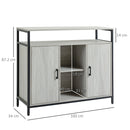 Credenza 2 Ante 5 Ripiani 100x34x87,2 cm in Legno Grigio
