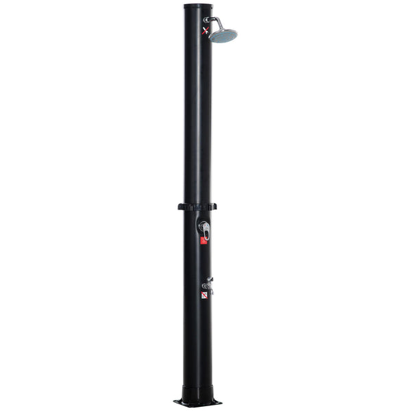 Doccia Solare da Giardino 35L con Miscelatore e Lavapiedi Nera sconto