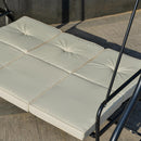 Dondolo Letto 3 Posti 195x117x174 cm in Metallo e Poliestere Nero e Beige