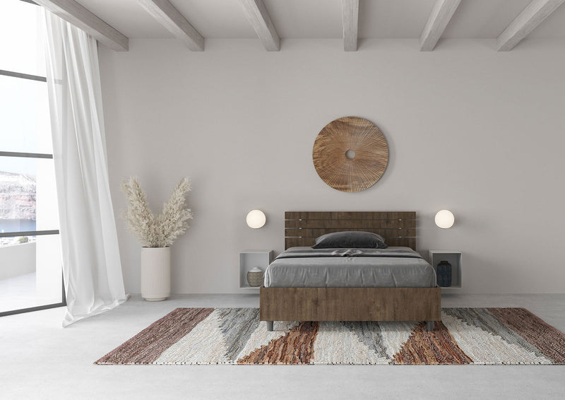 Letto 1 Piazza E Mezzo Ankel Testata Doghe Dritta  Noce Varie Misure