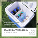 Frigo Portatile Elettrico per Auto 48W 40x30x43 cm 24L Bianco e Blu