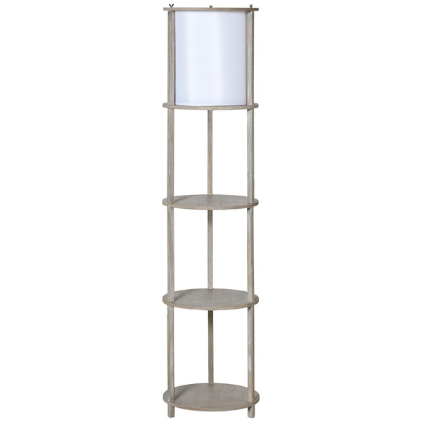 Lampada da Terra 3 Ripiani 35x35x154 cm E27 in Legno e PVC sconto
