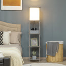 Lampada da Terra 3 Ripiani 35x35x154 cm E27 in Legno e PVC