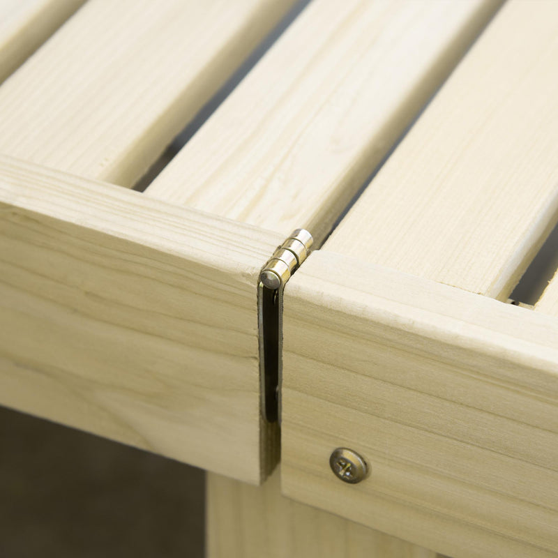 Set 2 Lettini Prendisole 195x59x30 cm in Legno Naturale