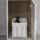 Mobiletto Bagno con Ruote 30x32x87 cm in MDF Grigio e Legno