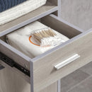 Mobiletto Bagno con Ruote 30x32x87 cm in MDF Grigio e Legno