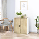 Mobile Multiuso 2 Ante 62x40x77 cm in MDF Bianco e Legno