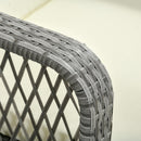 Set Lettino Prendisole e Tavolino da Giardino in Rattan Grigio