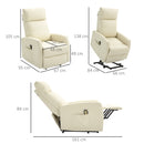 Poltrona Alzapersona Elettrica in Similpelle Crema