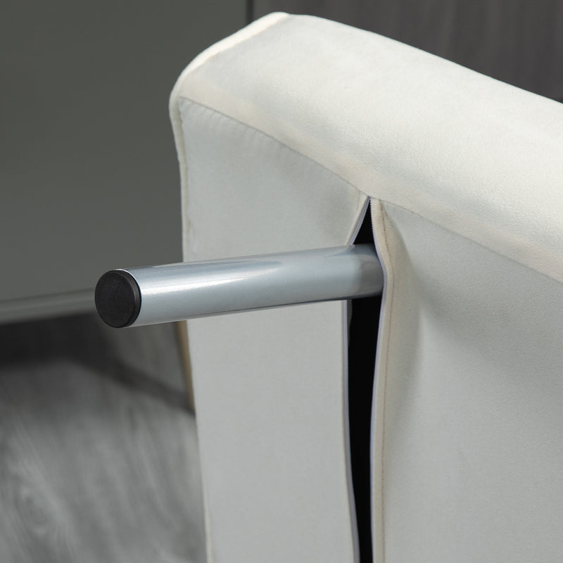 Poltrona Letto Singolo Trasformabile 65x69x82 cm in Tessuto Beige