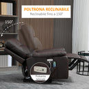 Poltrona Relax Massaggiante 80x96x97 cm con Telecomando Marrone