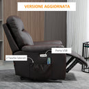 Poltrona Relax Massaggiante 80x96x97 cm con Telecomando Marrone