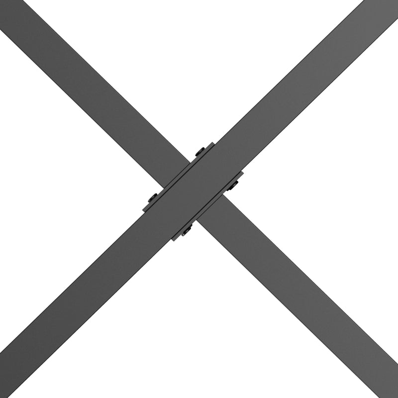 Set 2 Gambe Tavolo a X 40x2,5x43 cm in Acciaio Nero