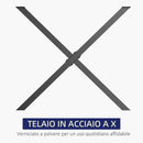Set 2 Gambe Tavolo a X 80x4x72 cm in Acciaio Nero