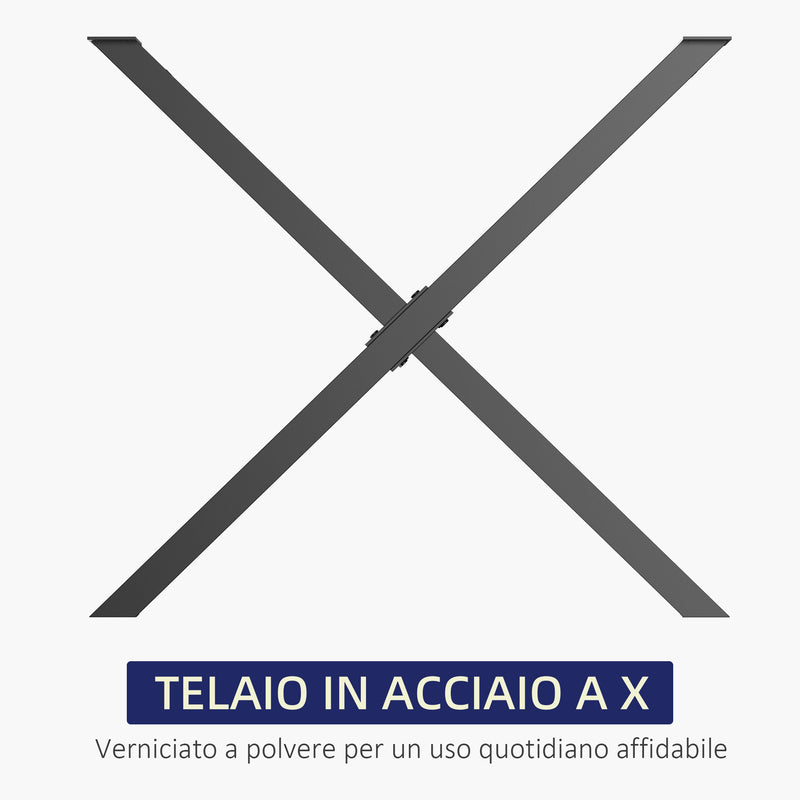 Set 2 Gambe Tavolo a X 80x4x72 cm in Acciaio Nero