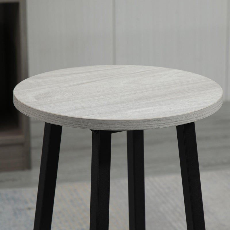 Set 2 Tavoli Alti 100x40x90 cm e 4 Sgabelli Grigio