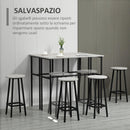 Set 2 Tavoli Alti 100x40x90 cm e 4 Sgabelli Grigio