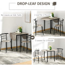 Set Tavolo e 2 Sdie da Giardino in MDF e Acciaio Nero