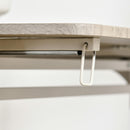 Set Tavolo e 2 Sdie da Giardino in Metallo e Legno Naturale