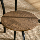 Set Tavolo e 4 Sedie in Acciaio e MDF Noce