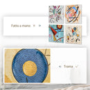 Stampa su Tela Astratta 60x60 cm 4 Pezzi in Legno di Pino