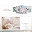 Stampa su Tela con Fiori 200x100 cm 5 Pezzi in Legno di Pino