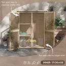 Armadio da Esterno a 2 Ripiani 127x65x159.5/168 cm in Legno di Abete 
