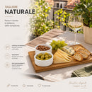 Vassoio Tagliere da Portata 30x18 cm 2  Ciotole per Aperitivo in Ceramica Bianco      