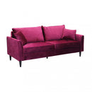 Divano 3 Posti Chandler 196x81x89 h cm in Velluto Rosso